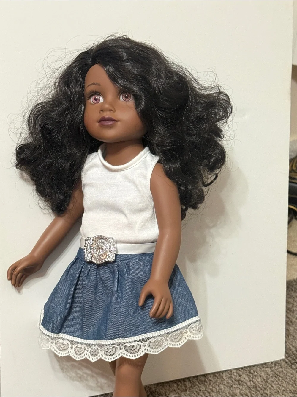 Journeygirls Doll in White Top & Blue Skirt